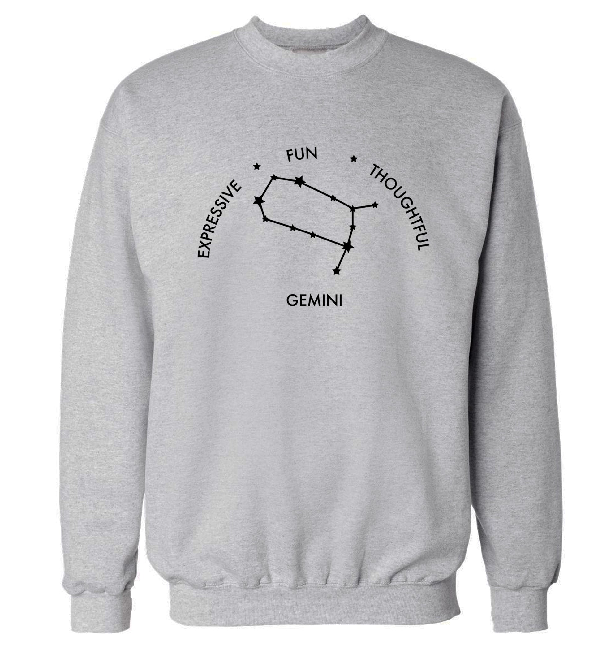 Gemini: Expressive, fun, thoughtful Adult's unisex grey Sweater 2XL