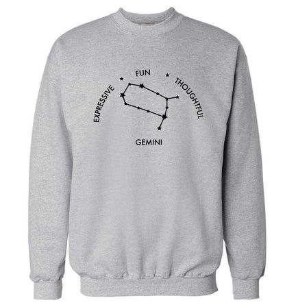 Gemini: Expressive, fun, thoughtful Adult's unisex grey Sweater 2XL