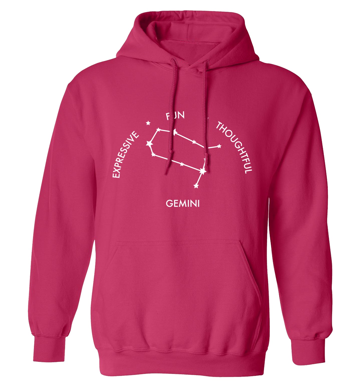 Gemini: Expressive, fun, thoughtful adults unisex pink hoodie 2XL