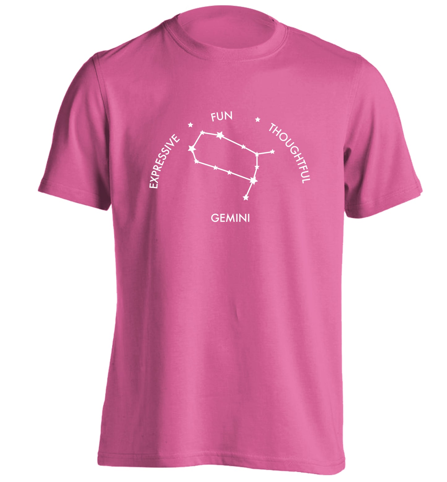 Gemini: Expressive, fun, thoughtful adults unisex pink Tshirt 2XL