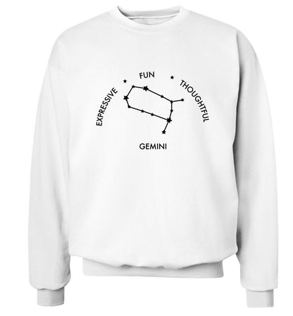 Gemini: Expressive, fun, thoughtful Adult's unisex white Sweater 2XL