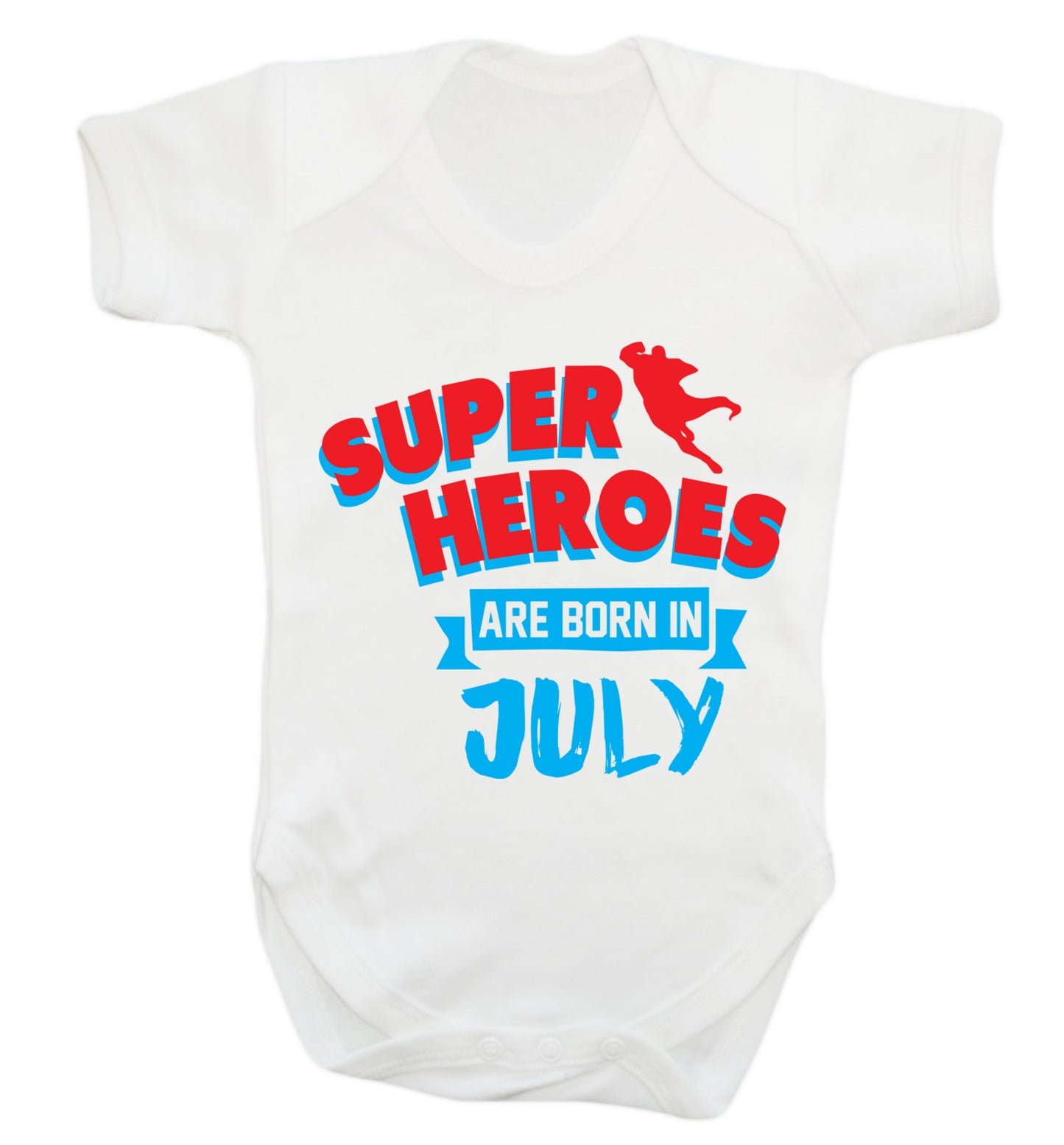 Superheroes are born in July Baby Vest white 18-24 months