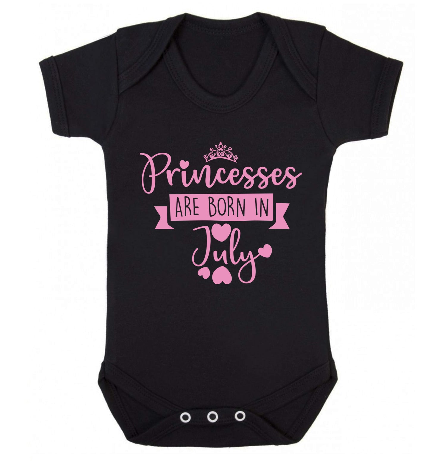 Princesses are born in July Baby Vest black 18-24 months