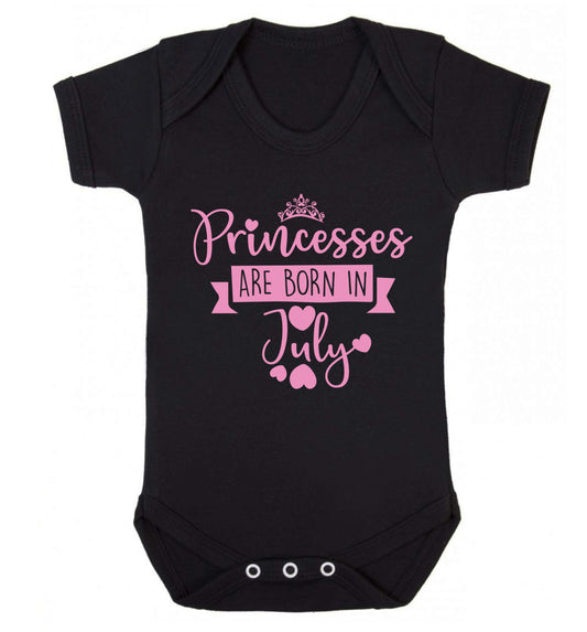 Princesses are born in July Baby Vest black 18-24 months