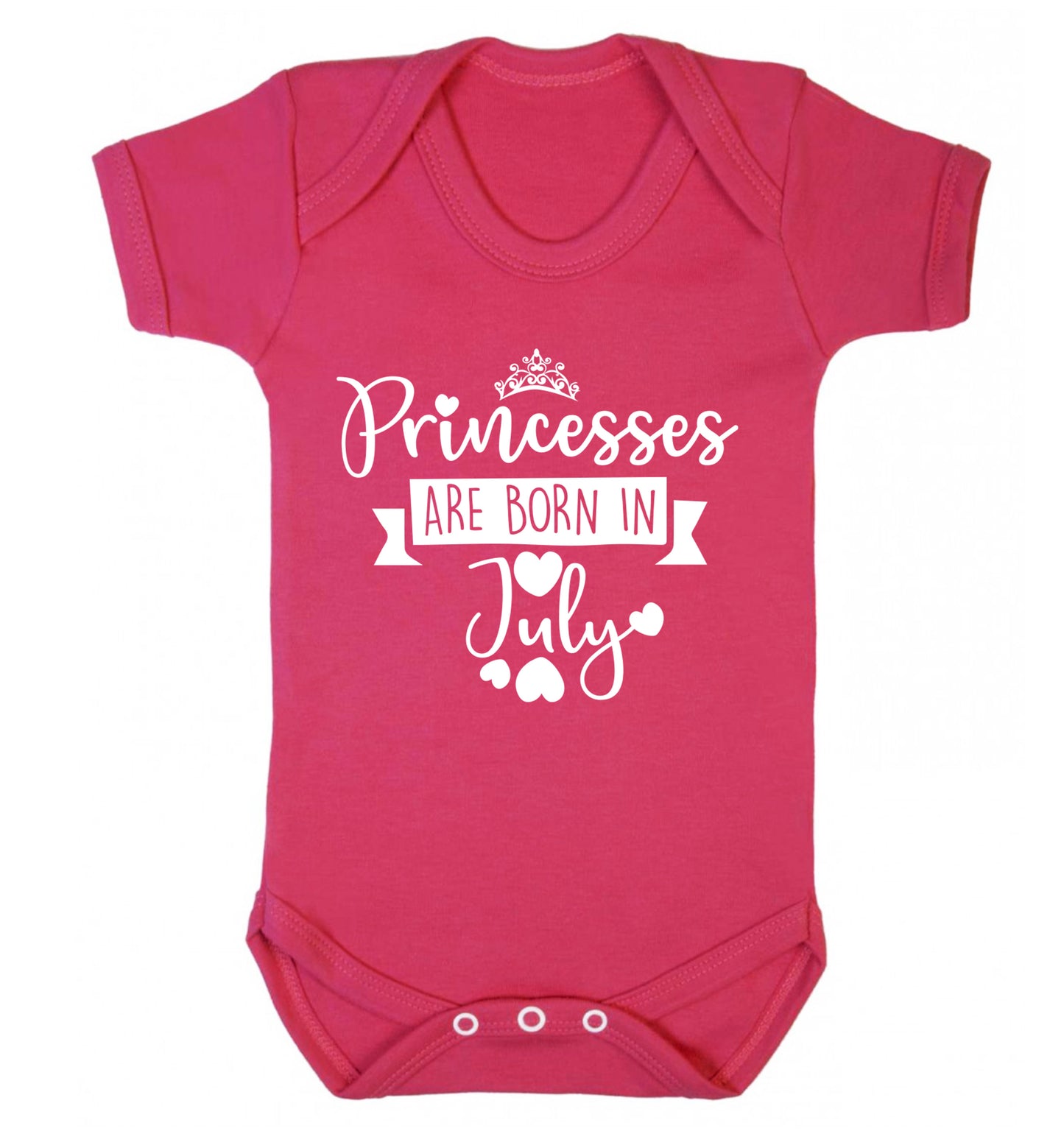 Princesses are born in July Baby Vest dark pink 18-24 months