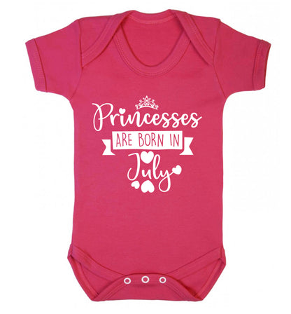Princesses are born in July Baby Vest dark pink 18-24 months