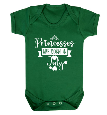 Princesses are born in July Baby Vest green 18-24 months