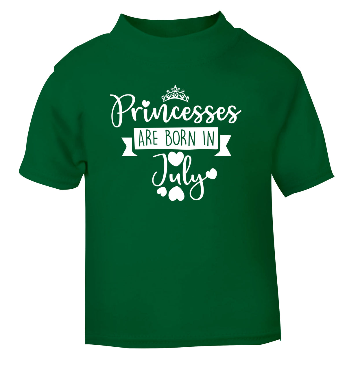 Princesses are born in July green Baby Toddler Tshirt 2 Years