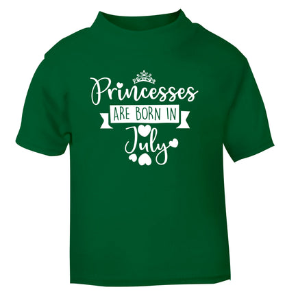 Princesses are born in July green Baby Toddler Tshirt 2 Years