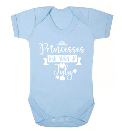 Princesses are born in July Baby Vest pale blue 18-24 months