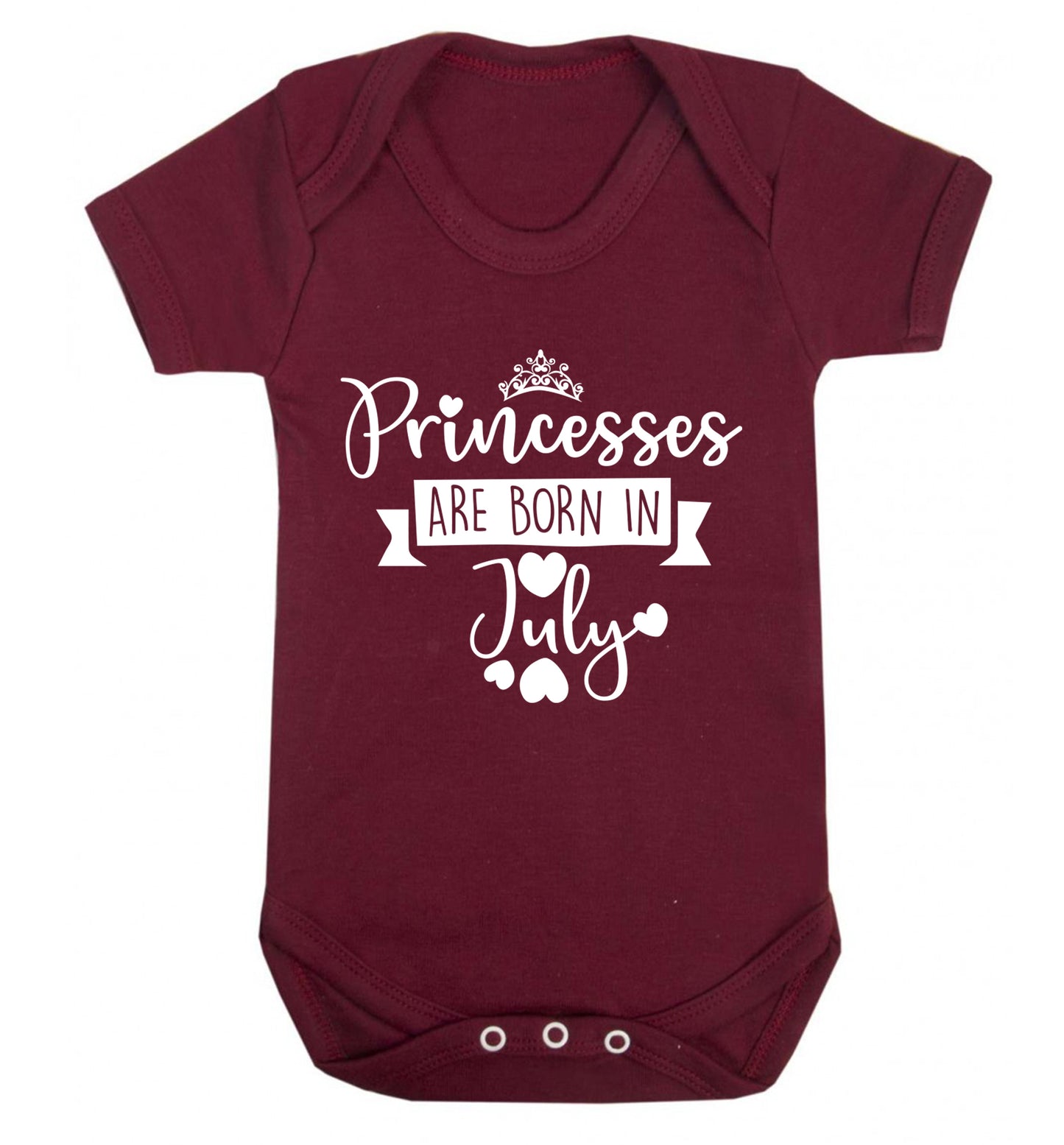 Princesses are born in July Baby Vest maroon 18-24 months