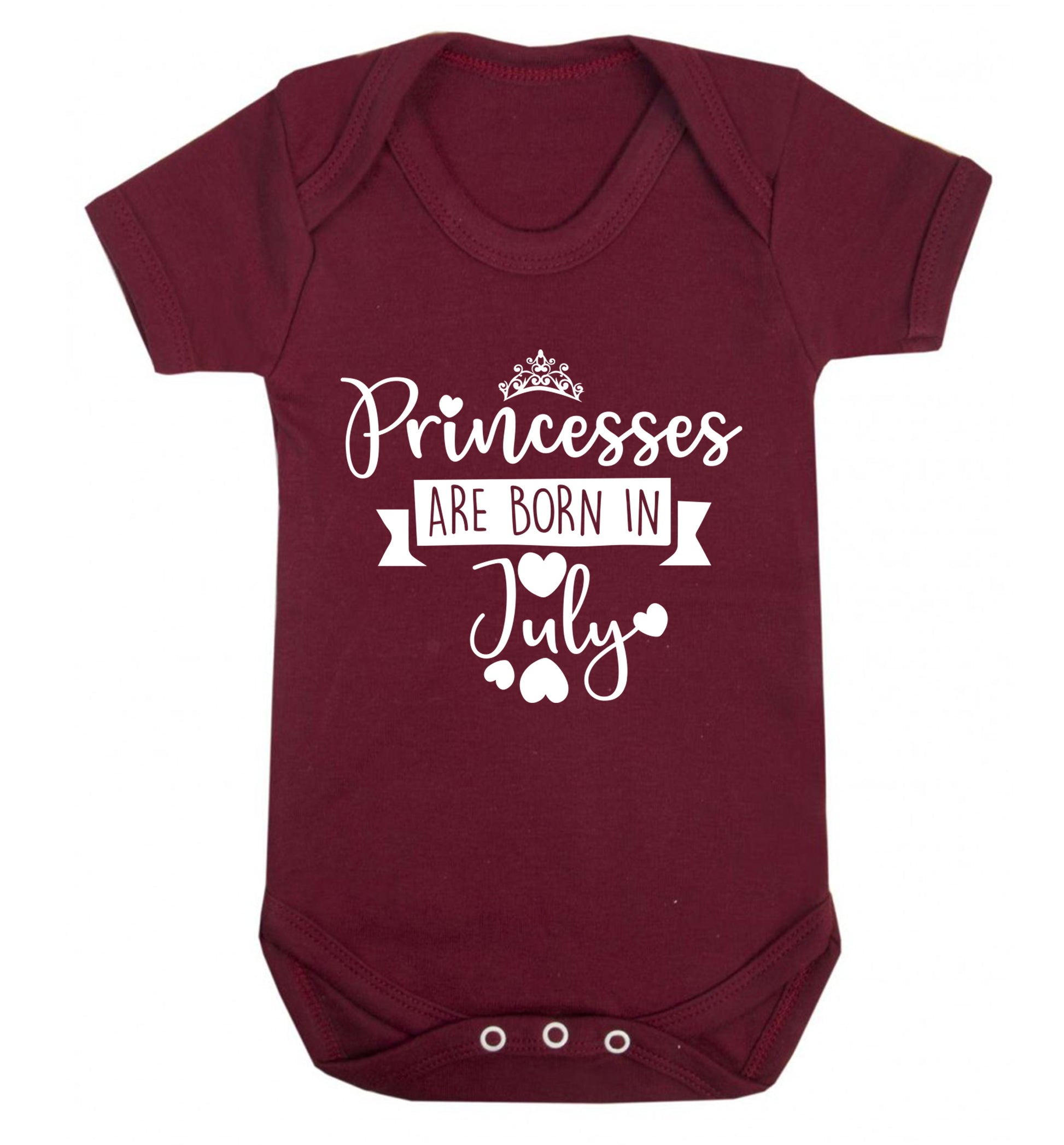 Princesses are born in July Baby Vest maroon 18-24 months