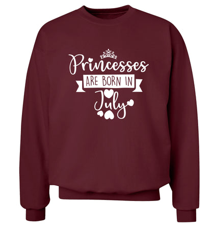 Princesses are born in July Adult's unisex maroon Sweater 2XL