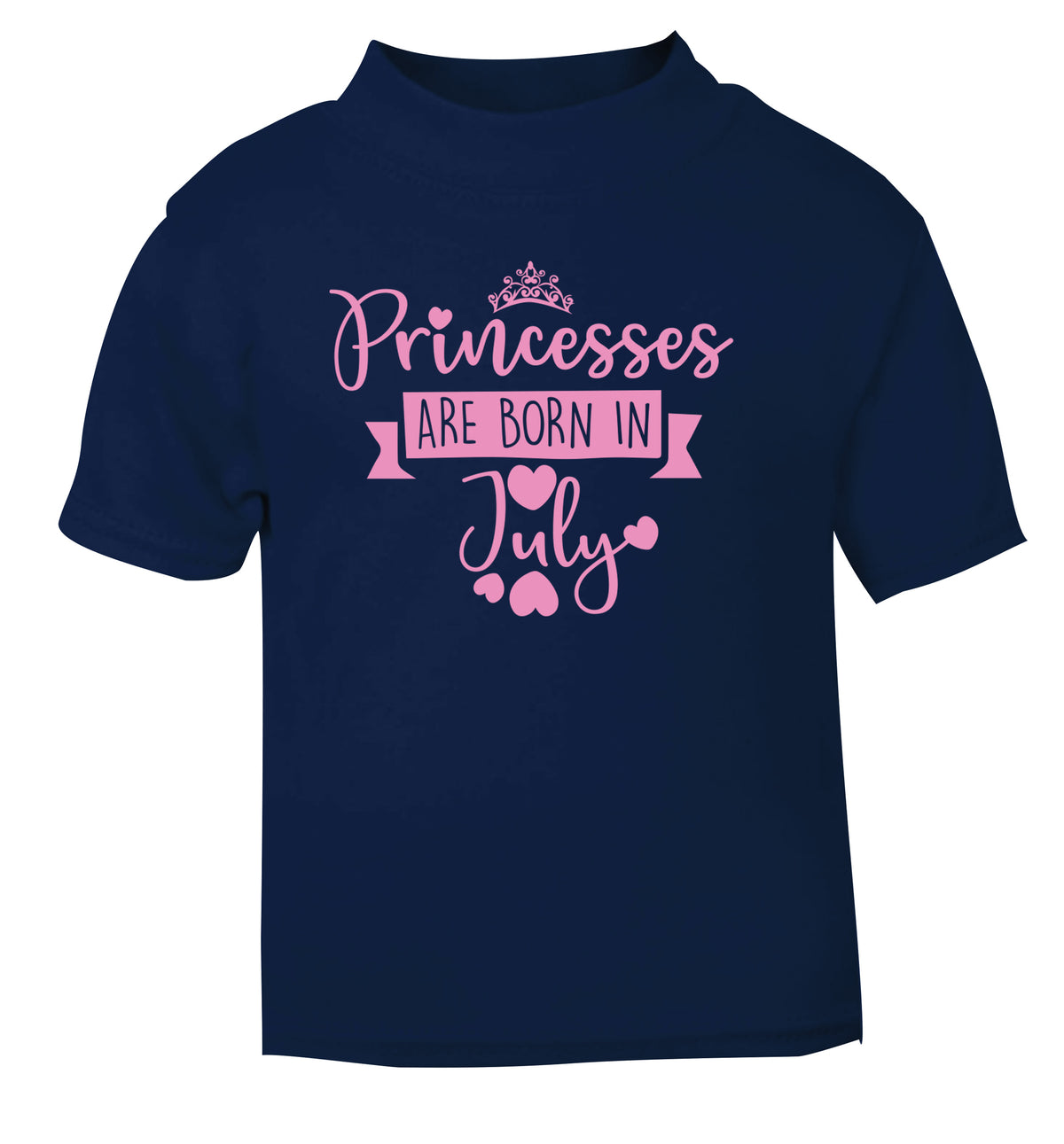 Princesses are born in July navy Baby Toddler Tshirt 2 Years
