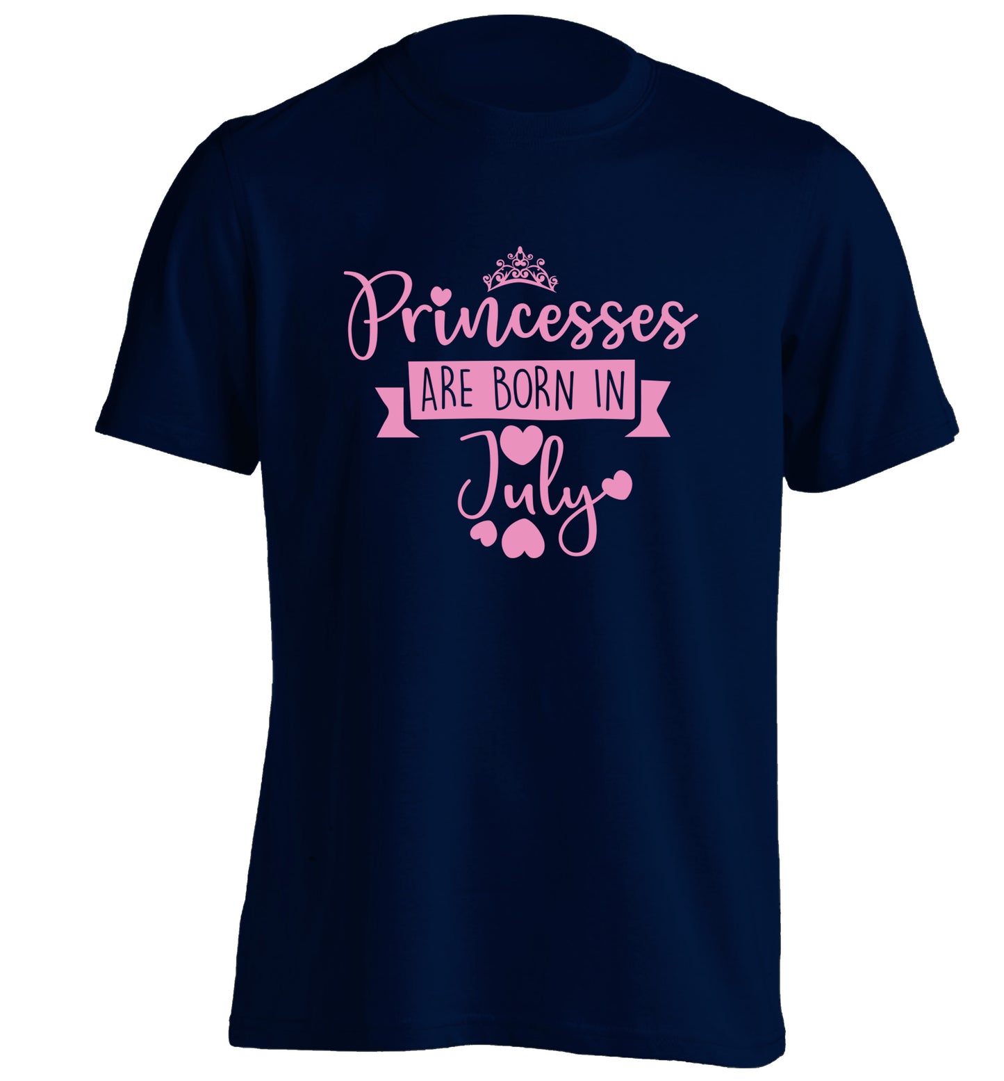 Princesses are born in July adults unisex navy Tshirt 2XL