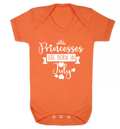 Princesses are born in July Baby Vest orange 18-24 months