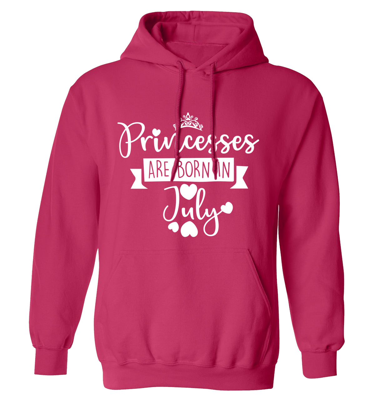 Princesses are born in July adults unisex pink hoodie 2XL