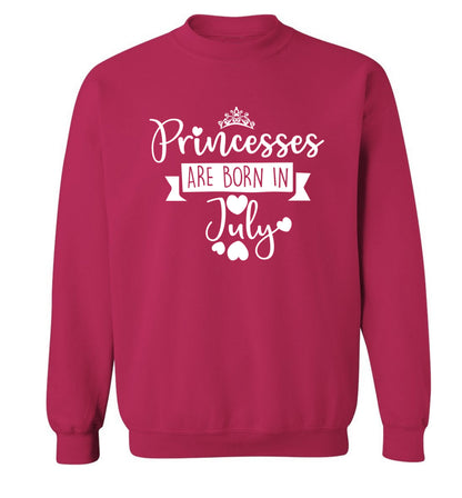 Princesses are born in July Adult's unisex pink Sweater 2XL