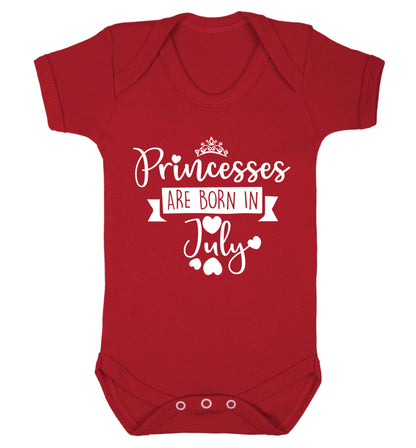 Princesses are born in July Baby Vest red 18-24 months