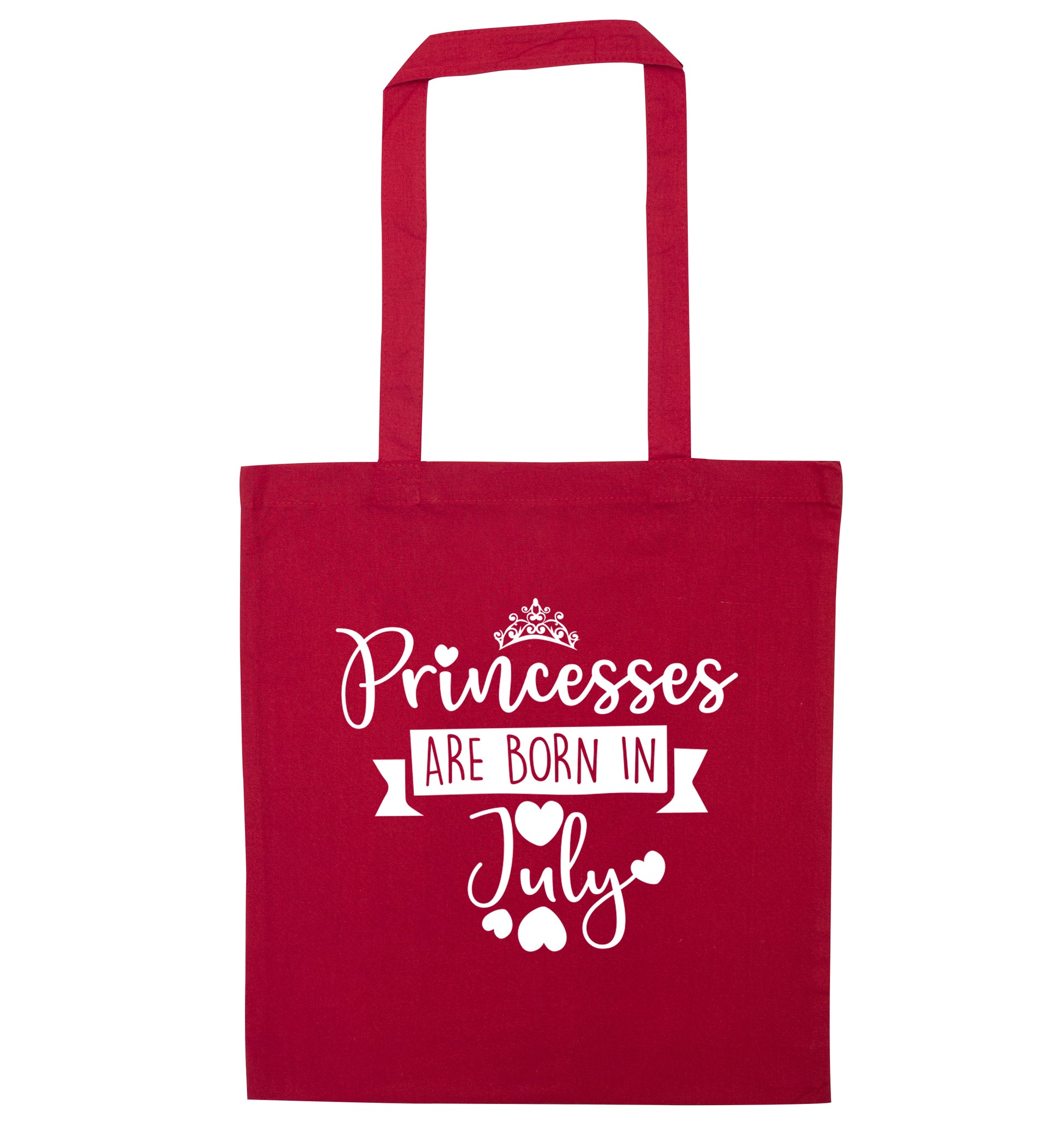 Princesses are born in July red tote bag