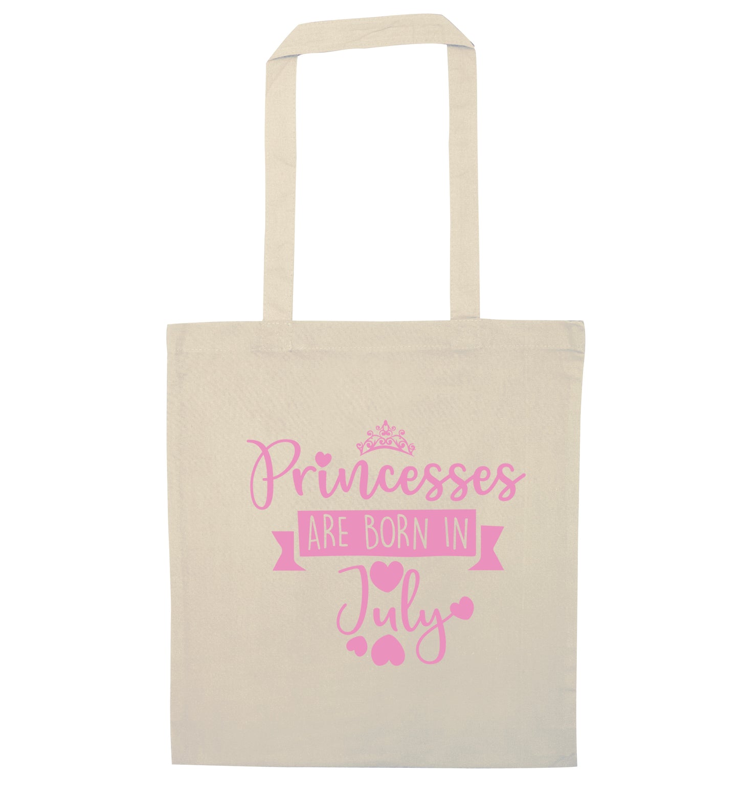 Princesses are born in July natural tote bag