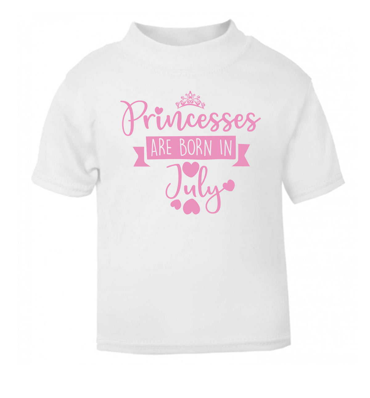 Princesses are born in July white Baby Toddler Tshirt 2 Years