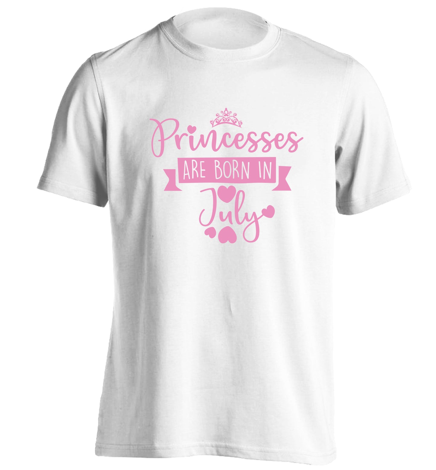 Princesses are born in July adults unisex white Tshirt 2XL