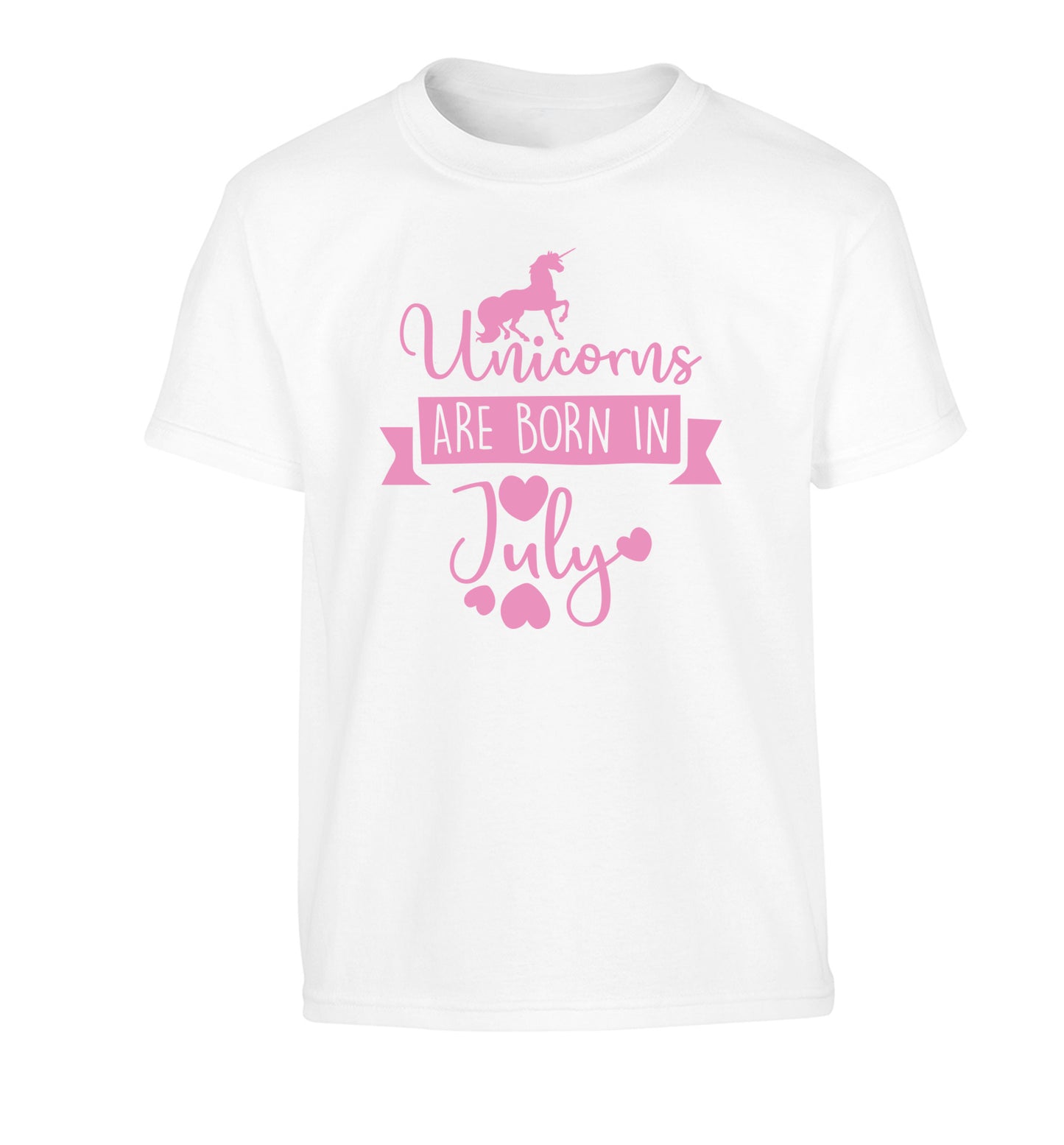 Unicorns are born in July Children's white Tshirt 12-13 Years