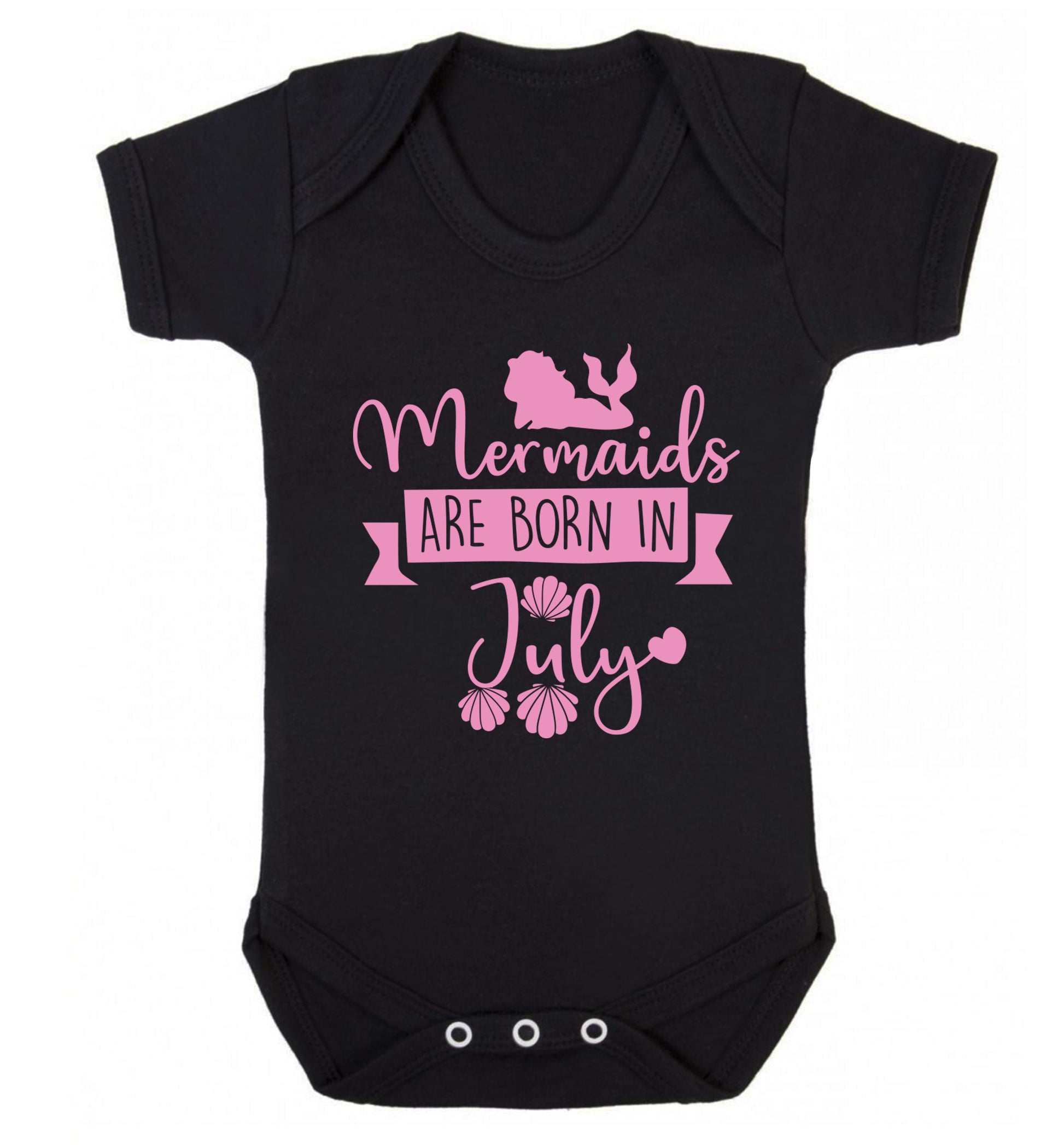 Mermaids are born in July Baby Vest black 18-24 months