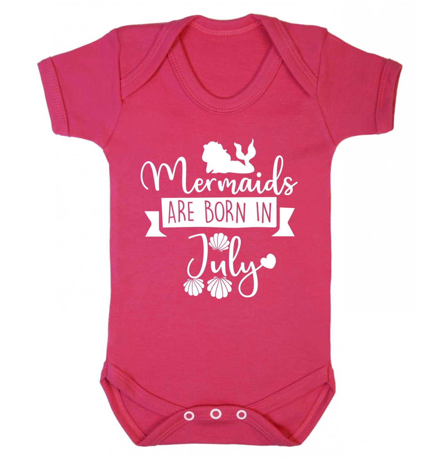 Mermaids are born in July Baby Vest dark pink 18-24 months