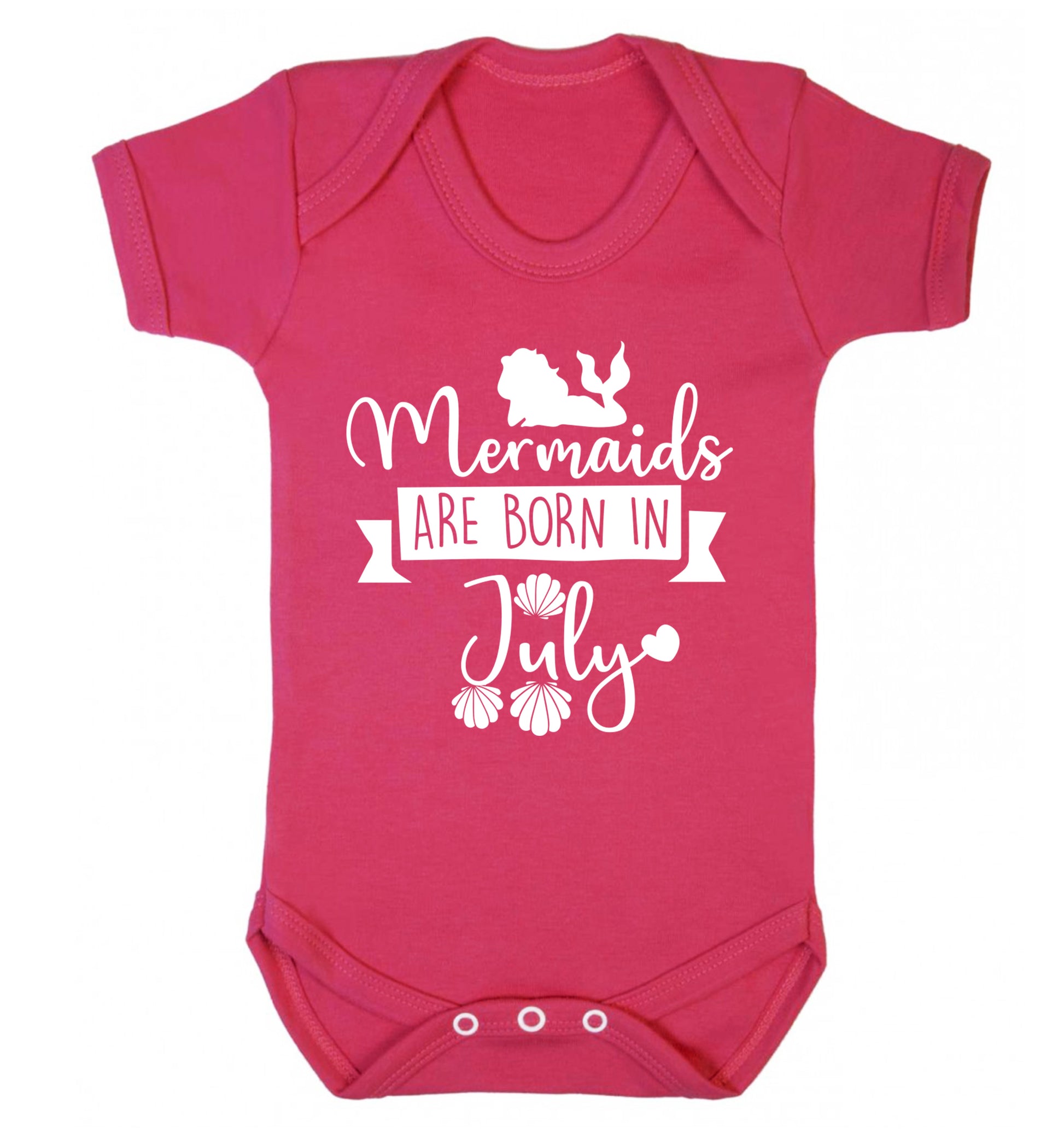 Mermaids are born in July Baby Vest dark pink 18-24 months