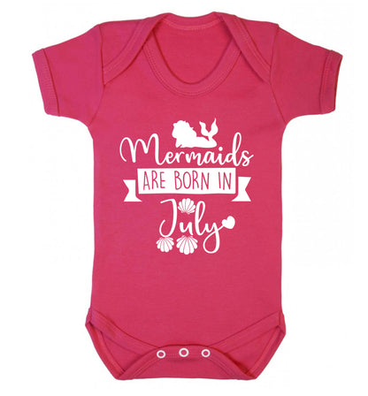Mermaids are born in July Baby Vest dark pink 18-24 months
