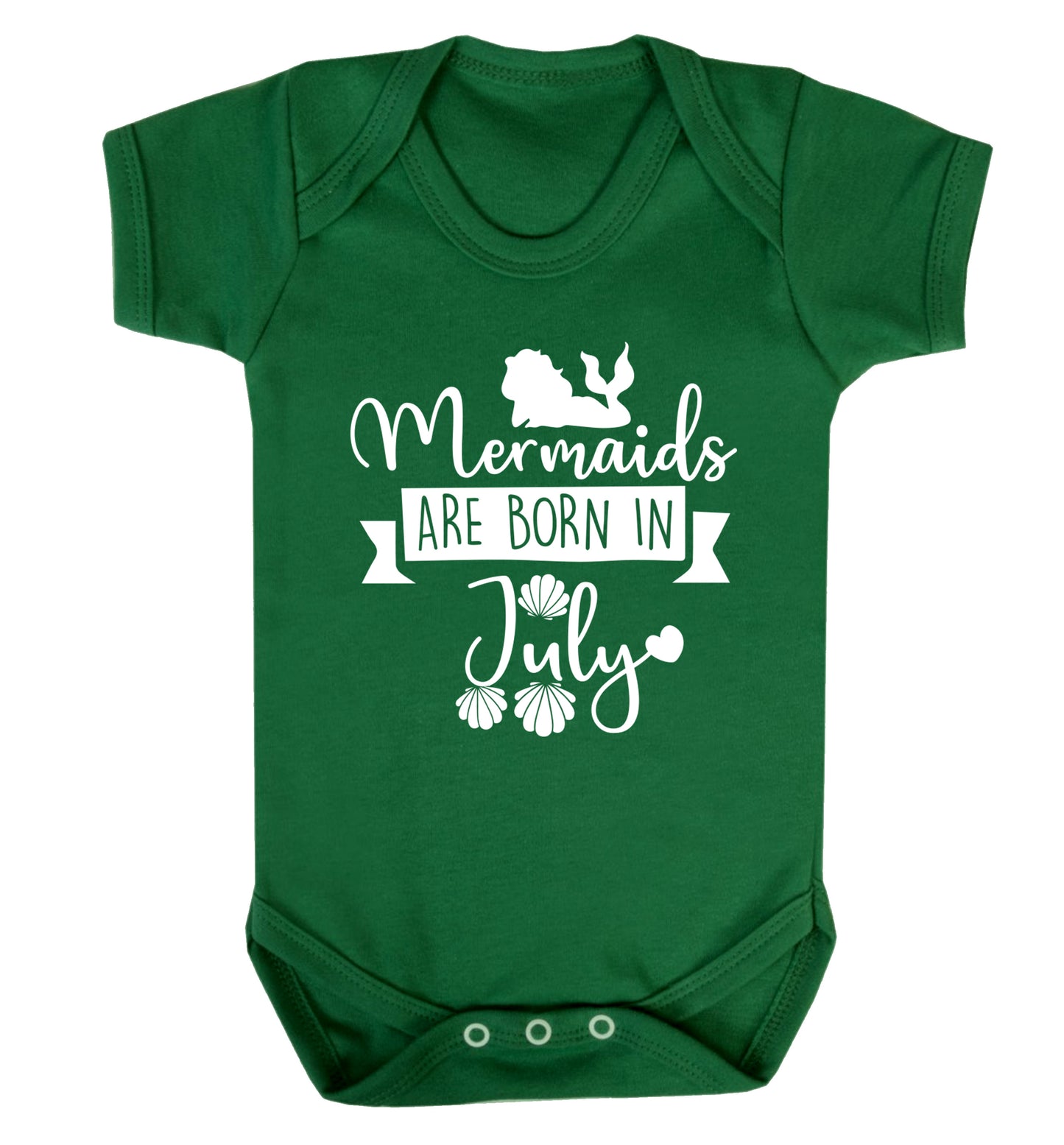 Mermaids are born in July Baby Vest green 18-24 months