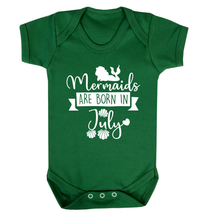 Mermaids are born in July Baby Vest green 18-24 months