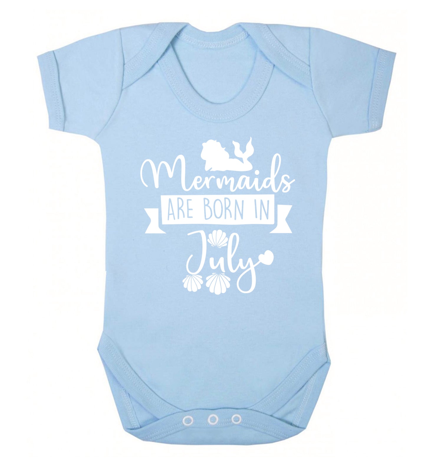 Mermaids are born in July Baby Vest pale blue 18-24 months