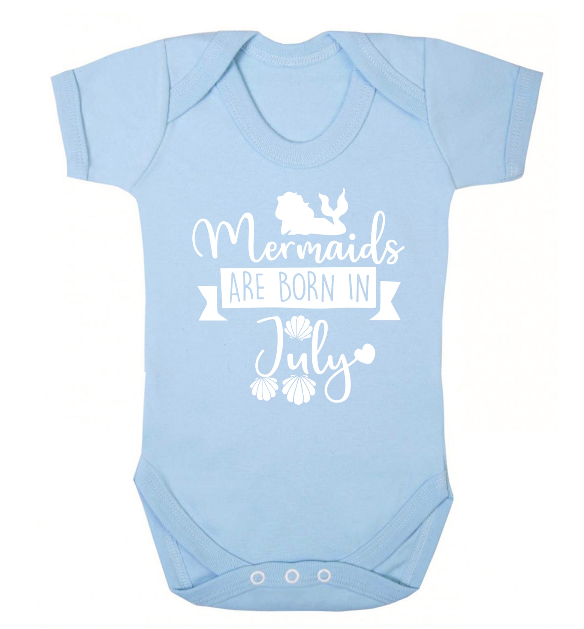 Mermaids are born in July Baby Vest pale blue 18-24 months