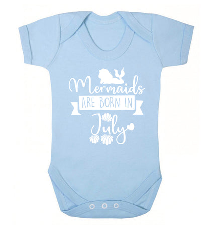 Mermaids are born in July Baby Vest pale blue 18-24 months