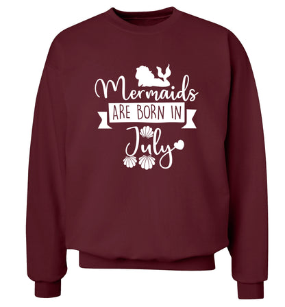 Mermaids are born in July Adult's unisex maroon Sweater 2XL