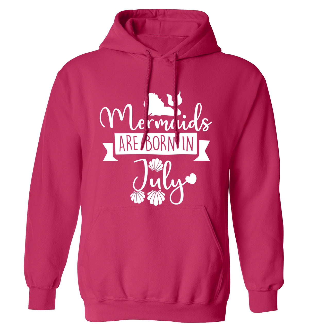 Mermaids are born in July adults unisex pink hoodie 2XL