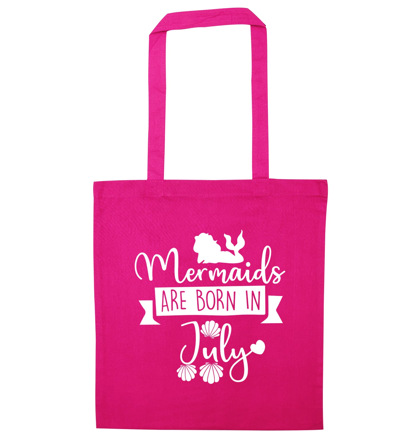 Mermaids are born in July pink tote bag