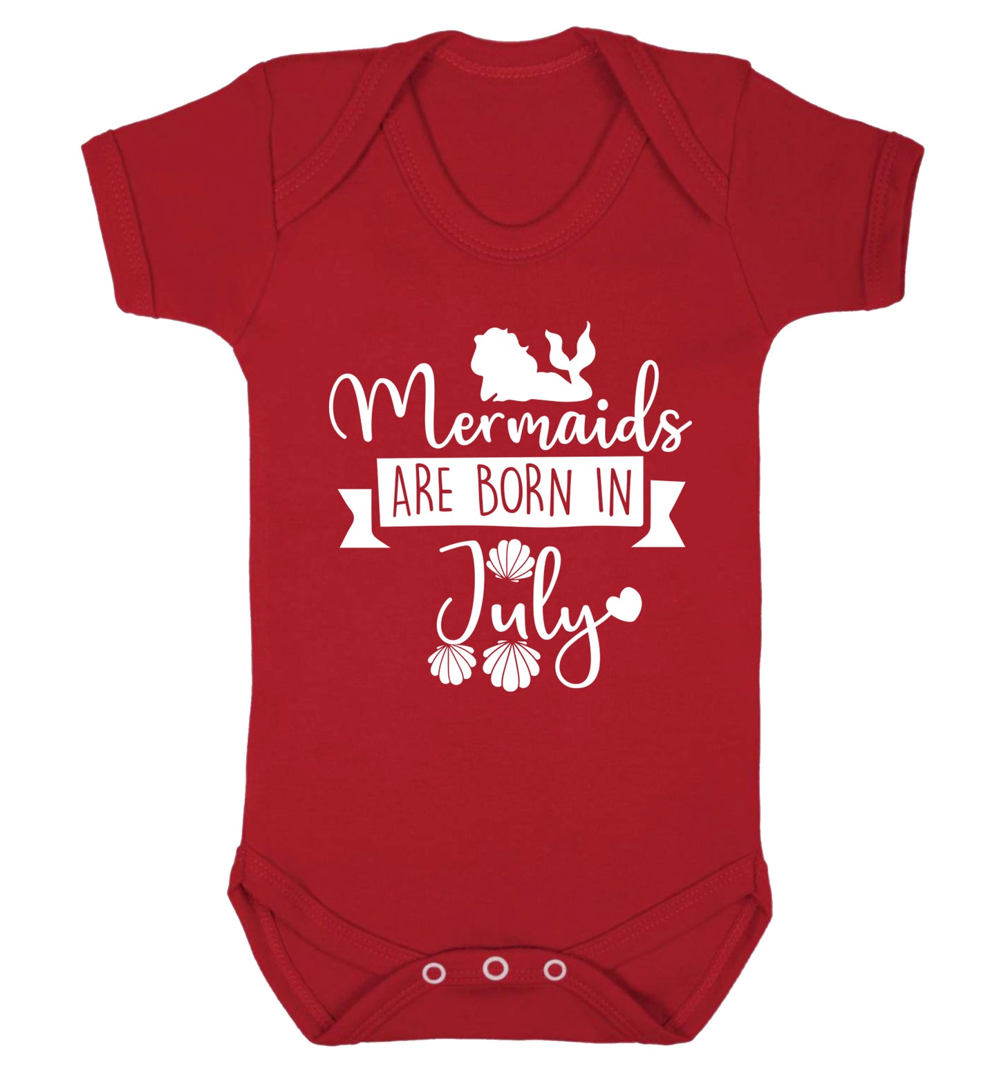 Mermaids are born in July Baby Vest red 18-24 months