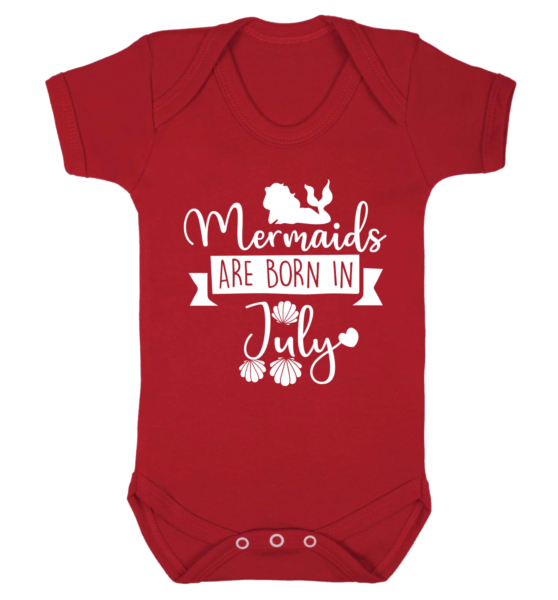 Mermaids are born in July Baby Vest red 18-24 months