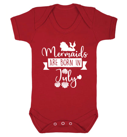 Mermaids are born in July Baby Vest red 18-24 months
