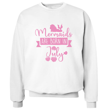 Mermaids are born in July Adult's unisex white Sweater 2XL