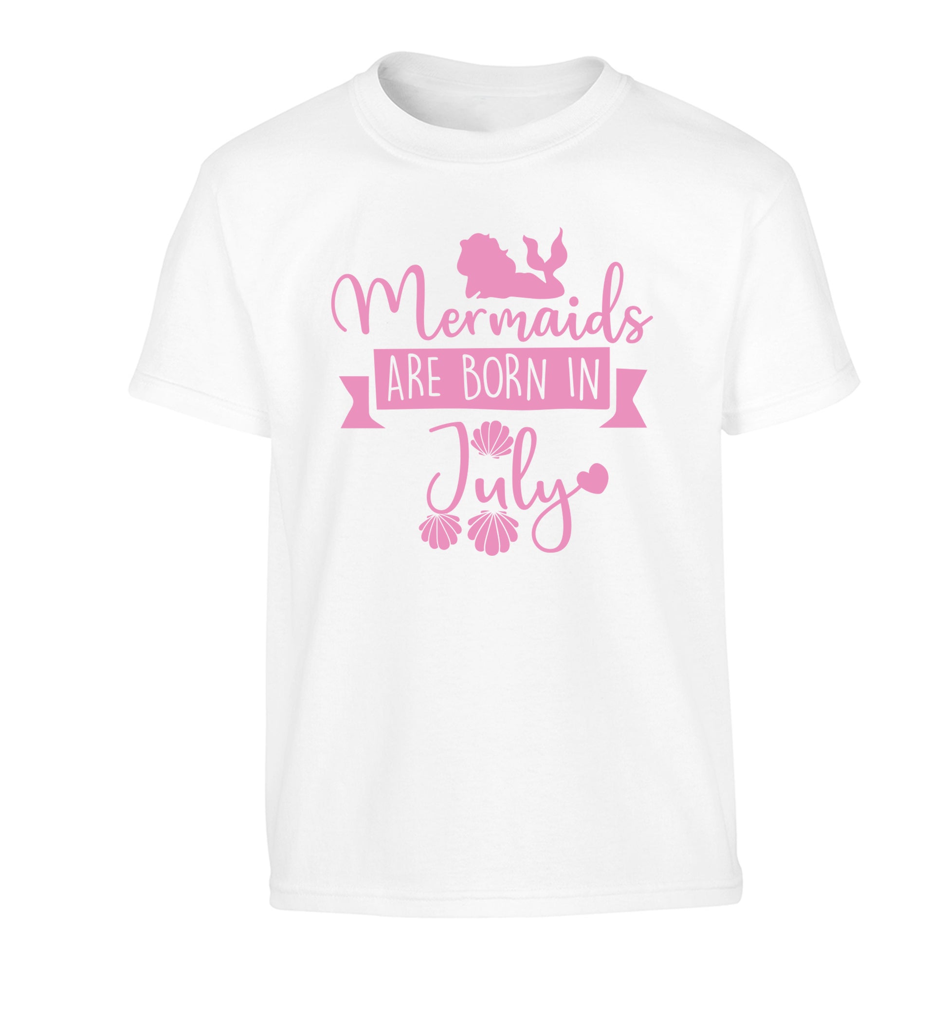 Mermaids are born in July Children's white Tshirt 12-13 Years