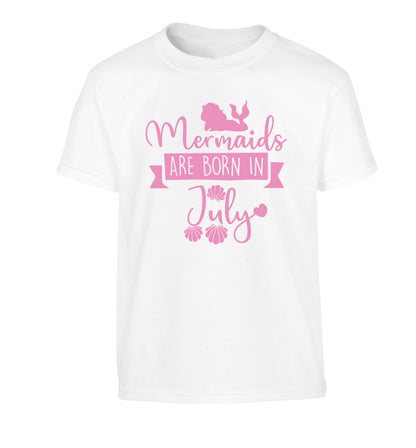 Mermaids are born in July Children's white Tshirt 12-13 Years