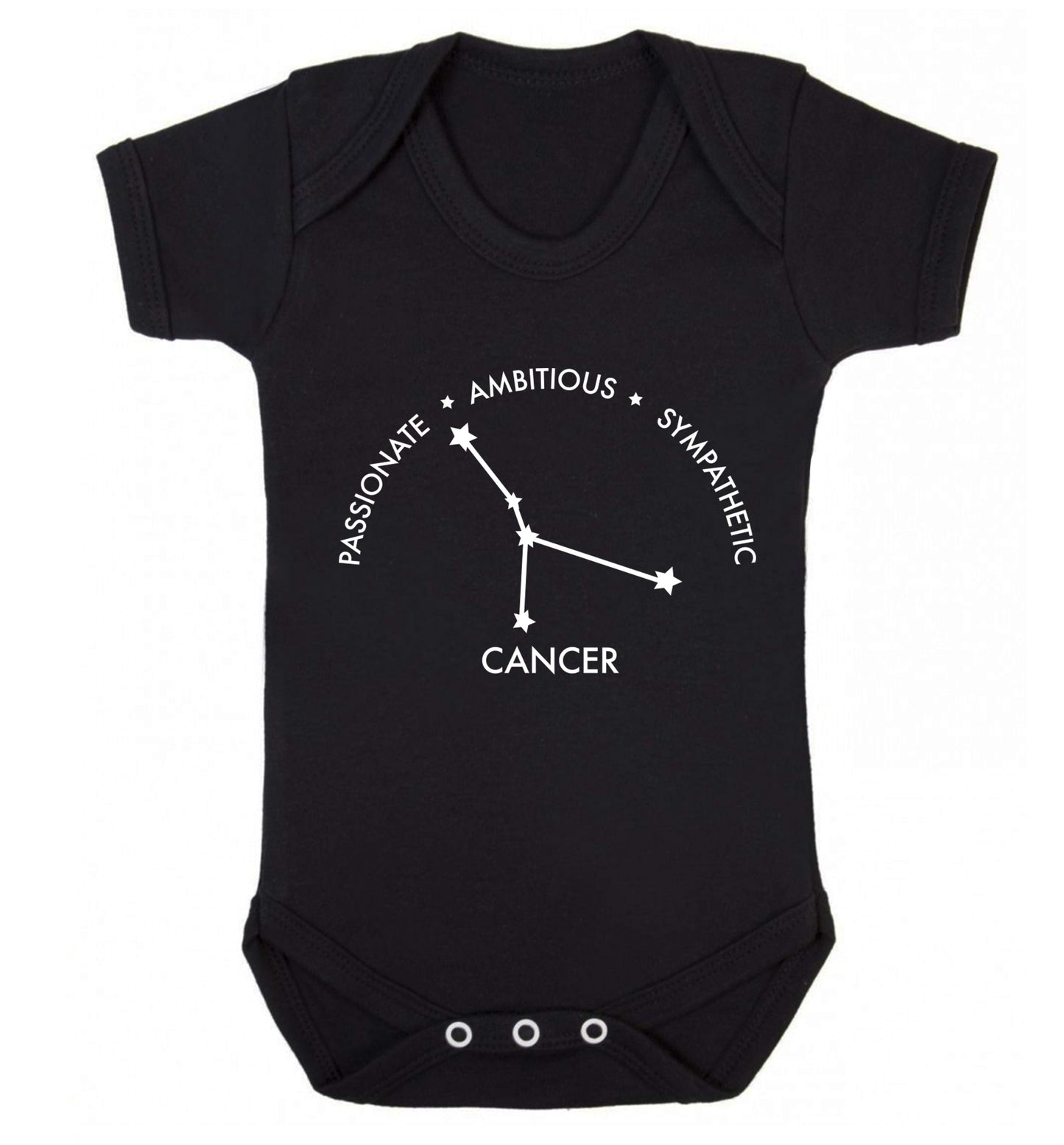 Cancer star sign passionate ambitious sympathetic Baby Vest black 18-24 months