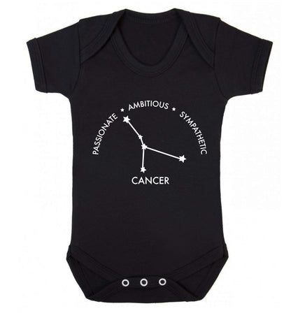 Cancer star sign passionate ambitious sympathetic Baby Vest black 18-24 months