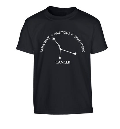 Cancer star sign passionate ambitious sympathetic Children's black Tshirt 12-13 Years