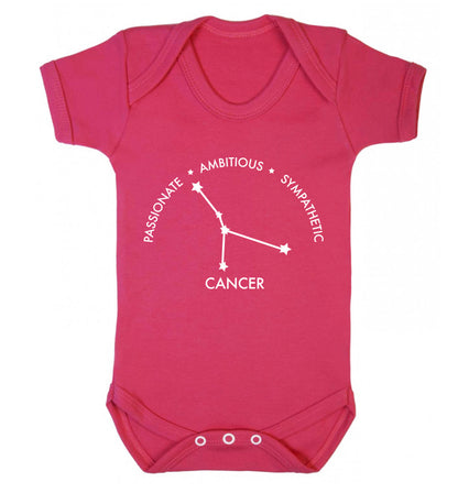 Cancer star sign passionate ambitious sympathetic Baby Vest dark pink 18-24 months